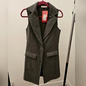 Peyton Jensen Dark Gray Wool Vest - Medium